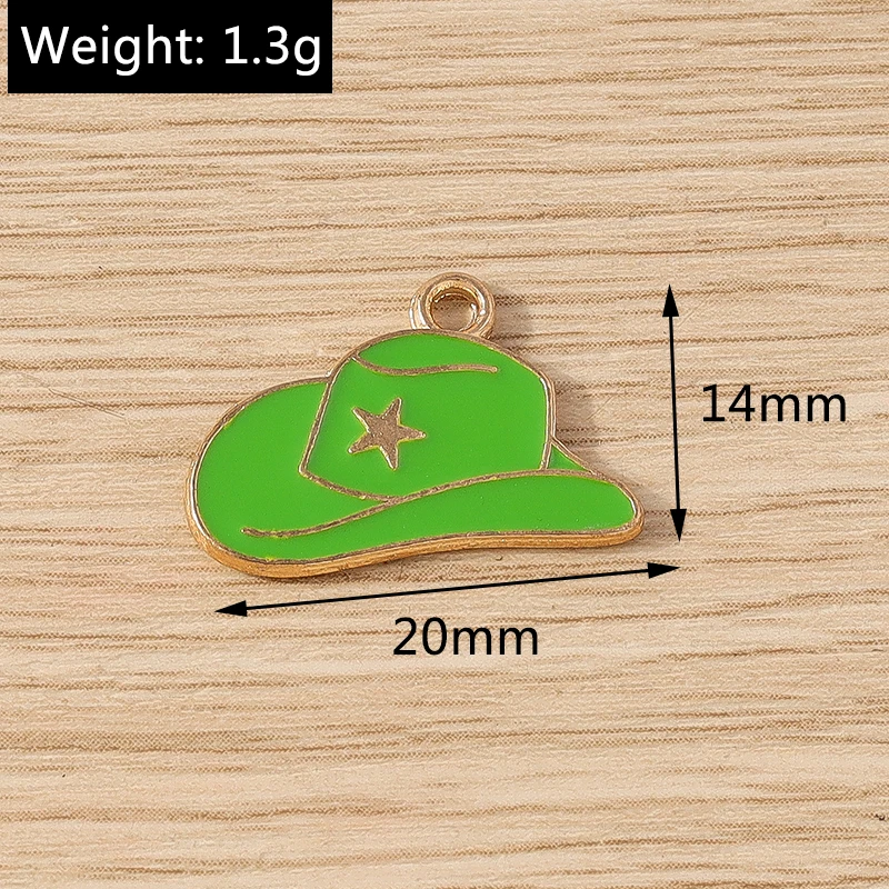 10 Stück niedliche Emaille-Cowboystiefel-Hut-Charms-Anhänger für Schmuckherstellung, DIY-Tropfenohrringe, Halskette, Armbänder, handgefertigte Bastelgeschenke – Detail 10
