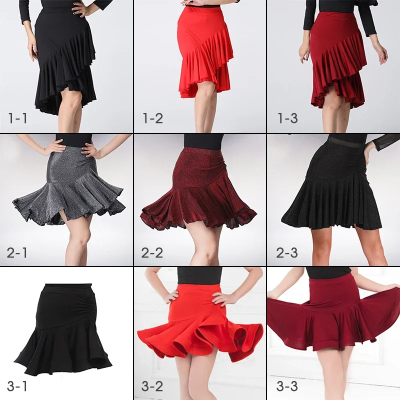 Falda de baile latino para mujer, vestido de baile de Tango, Rumba, vestido de práctica femenina, falda Performamnce para escenario, traje de baile