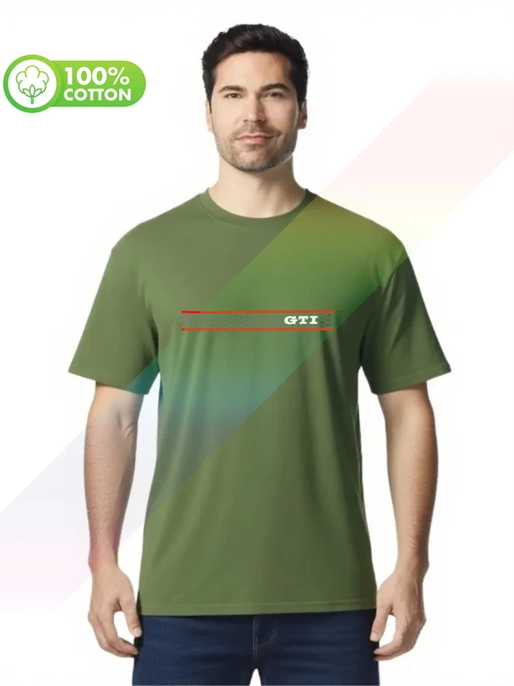 100% cotton round neck heavy weight men's T-shirt vw golf gti grill shirt S-XXXL Tops Tees view 2