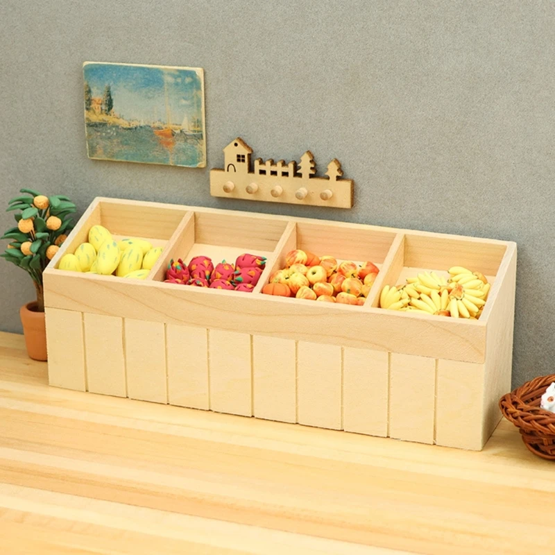 Miniature Unpainted Grocery Display Rack 1/12 บ้านตุ๊กตาอุปกรณ์เสริมสำหรับ Creative Play การปรับแต่งหัตถกรรมชุดโครงการ 15UB
