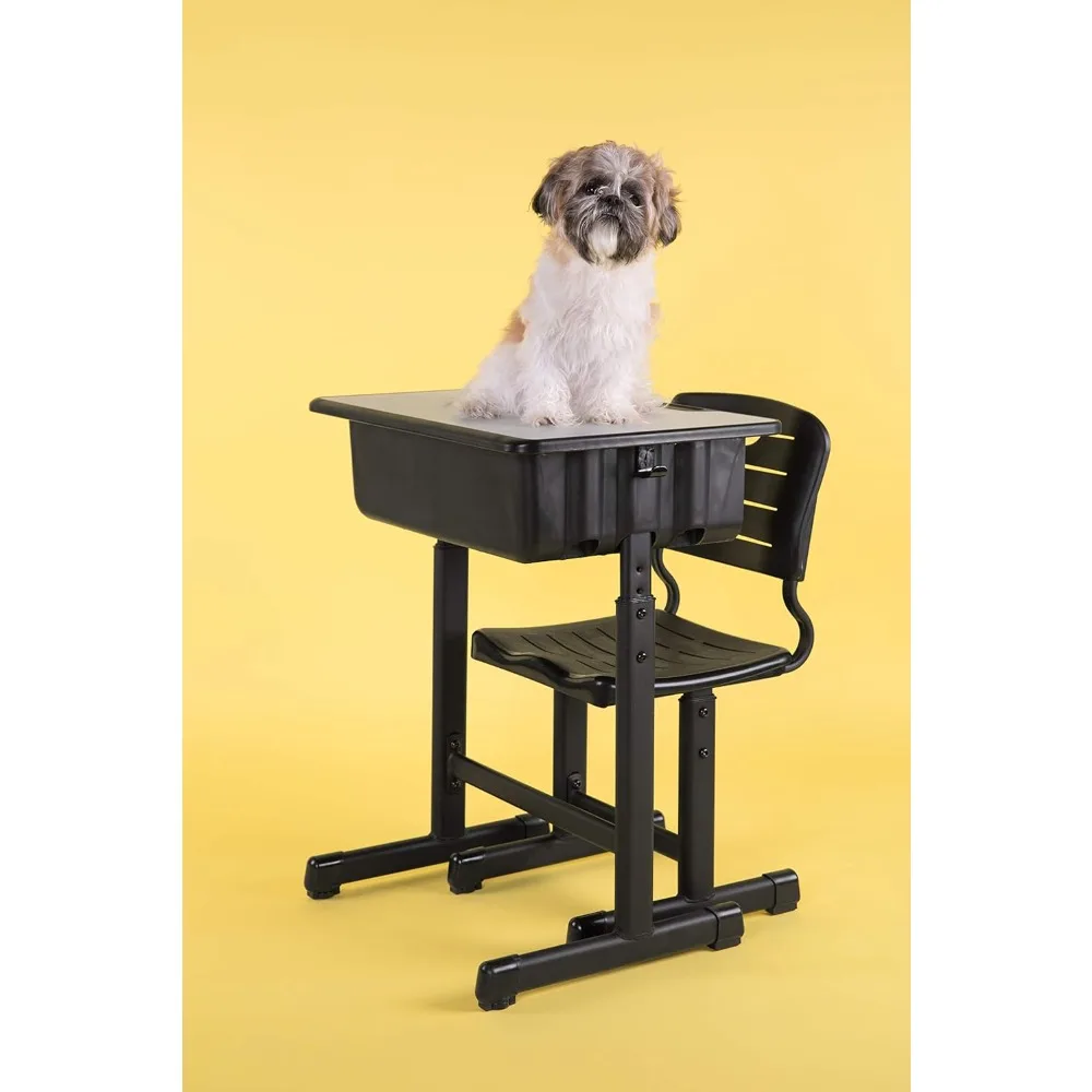 Student Desk and Chair Set, Adjustable Height,with Chairs and Book Case for School, with Drawers, Children's Desk and Chair Sets