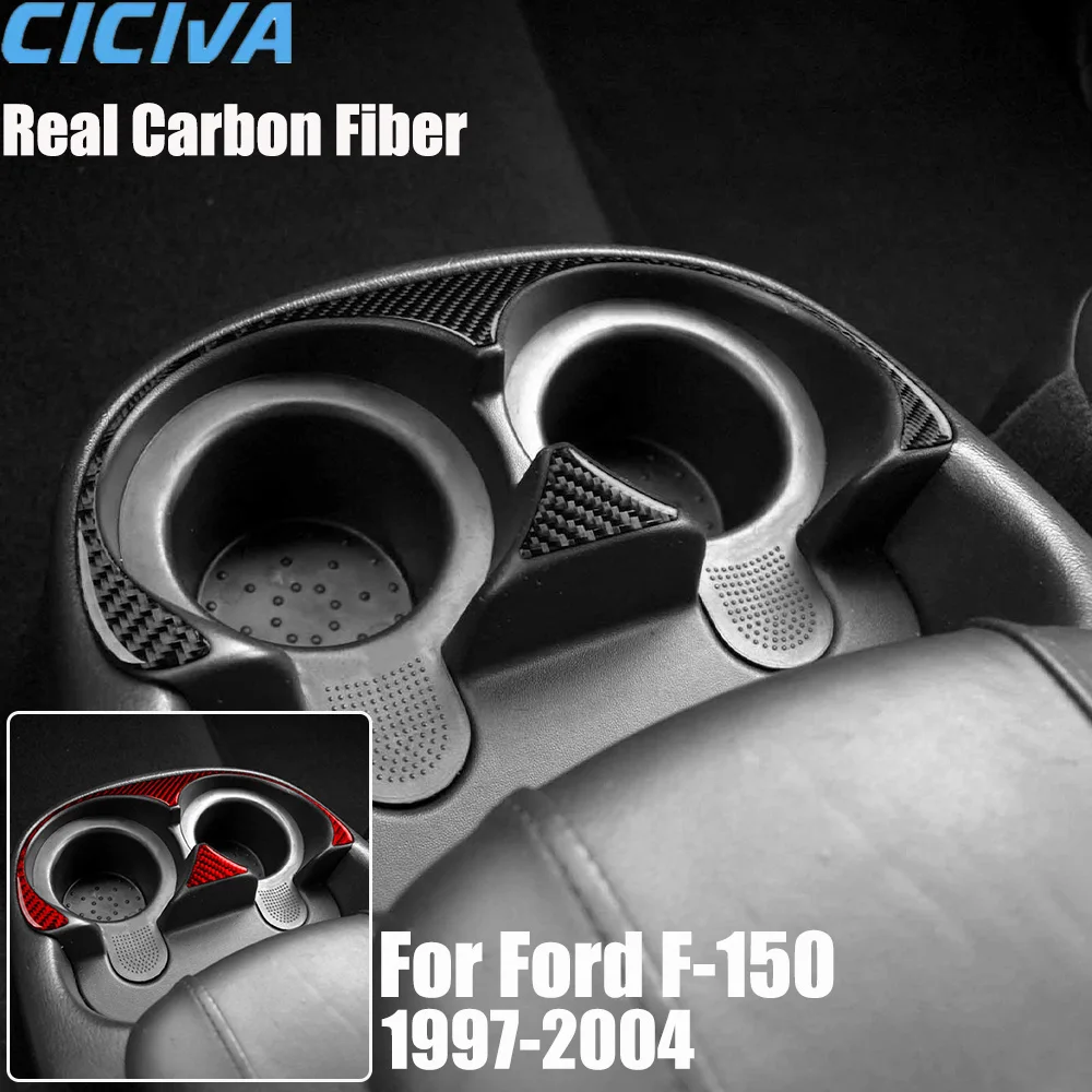 

Накладка на центральный подстаканник из настоящего карбона для Ford F-150 1997-2004 годов, мягкая наклейка