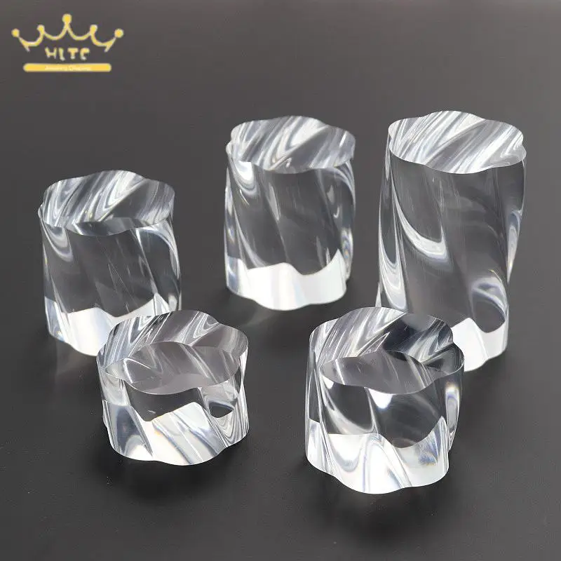 Jewelry Display Props Transparent Acrylic Twist Pattern Cylindrical Cosmetics Dessert Cake Model Shooting Props