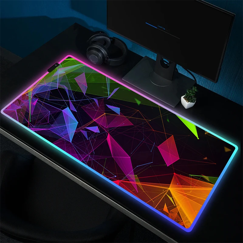 Rgb Gaming Muismat Zwart Wit Muismat Grote Antislip Bureaumat Led Game Rubber Muismat Gamer Hd Print Computertapijt