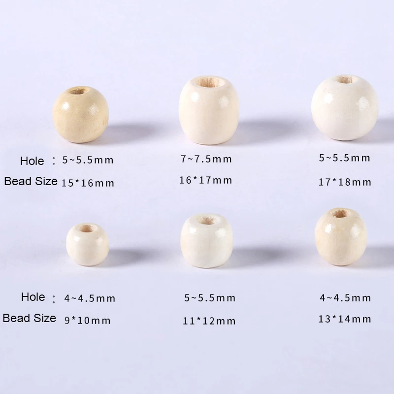 100 قطعة 9x10 مللي متر فضفاض الخشب فاصل خرز قلادة أسود براون اللون الجولة الحفرة الكبيرة خرز تميمة مجموعة ل سوار ذاتي الصنع صنع المجوهرات