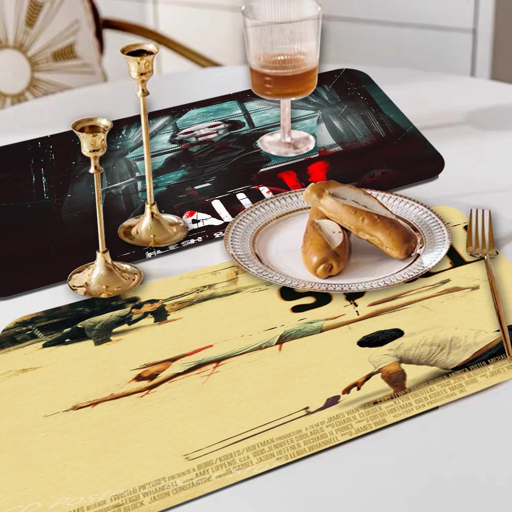 

Horror Movie Saw Exquisite Kitchen Drain Pad Super Absorbent Dinnerware Placemat Desktop Decor Pads Drying Rug Bathroom Mat