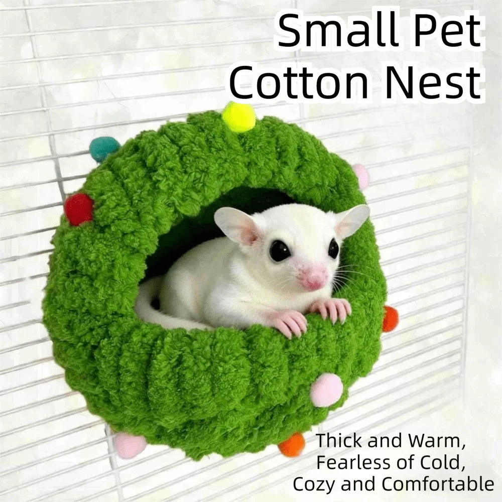 Soft Small Pet Bird Nest Handmade Warm Interior Hanging Sleeping Bed Screw Fixation Easy To Install Cotton Rope Bird House