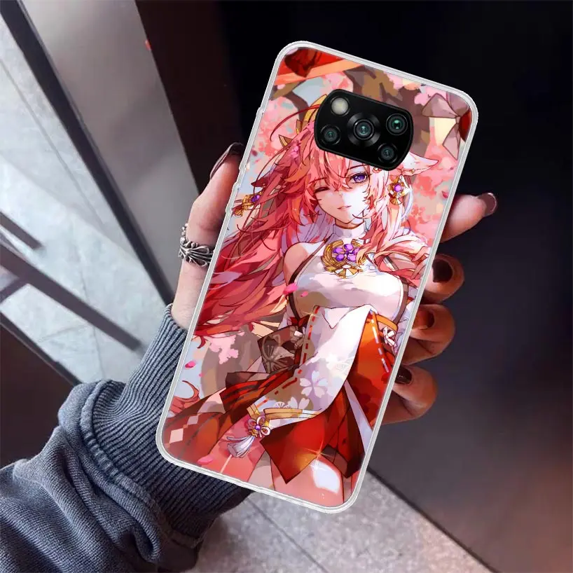 Genshin Impact Raiden Shogun Baal Anime Phone Case For Xiaomi Poco X6 X7 X5 X3 Nfc X4 GT M5S F6 F5 Pro M3 F3 M5 M4 F4 5G Soft TP image 4