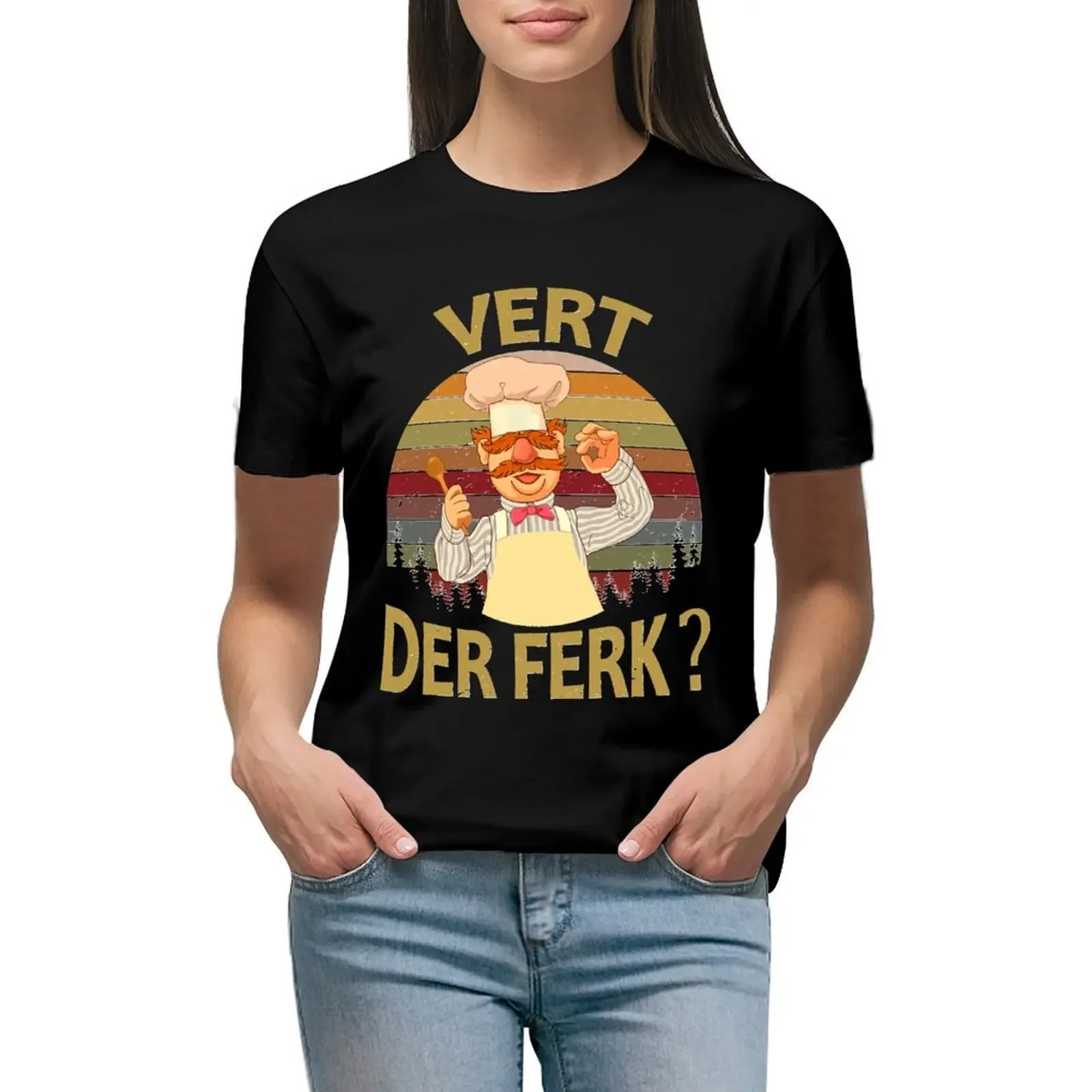 

Swedish chef vert der ferk retro T-Shirt, movie, game, film, young trend, couple gift, men, women T-Shirt