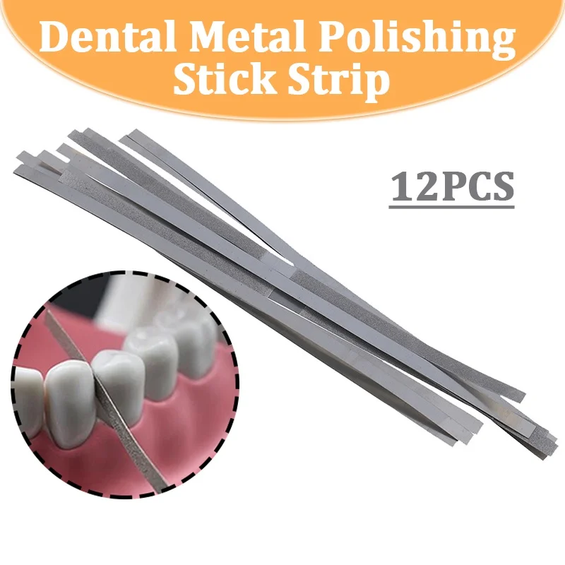 

12Pcs Dental Metal Polishing Sticks Aluminum Oxide Sand Plated Single Sided Teeth Polishing Material 4mm