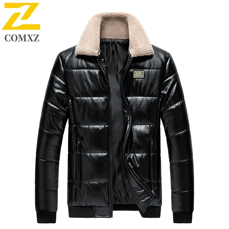 

COMXZ Мужская стеганая куртка, повседневная куртка с воротником-стойкой, утолщенная теплая парка для работы на открытом воздухе, удобная модная легкая зимняя одежда