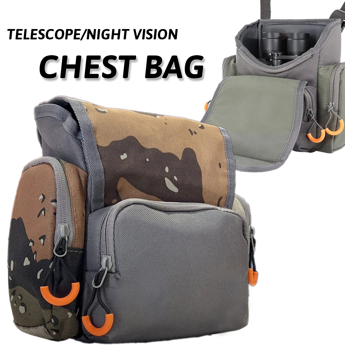 

New Binocular Harness Chest Pack Night Vision Goggles Cameras Pack with Rangefinder Waterproof Pouch for Hunting Hiking Travel