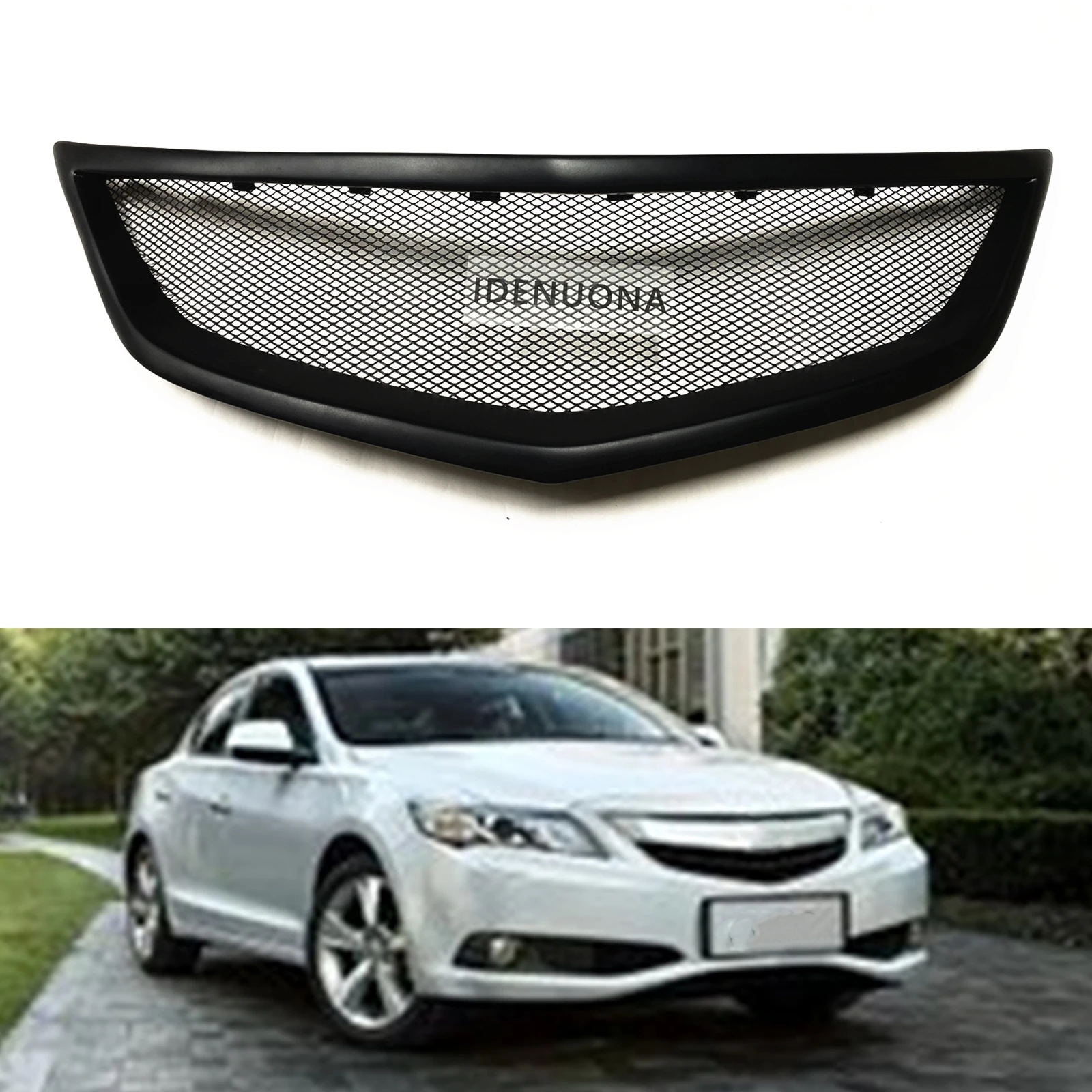 

Front Grille Grill For Acura ILX 2013- 2014 2015 4 Door Carbon Fiber/Fiberglass Honeycomb Style Upper Bumper Hood Mesh Kit Grid