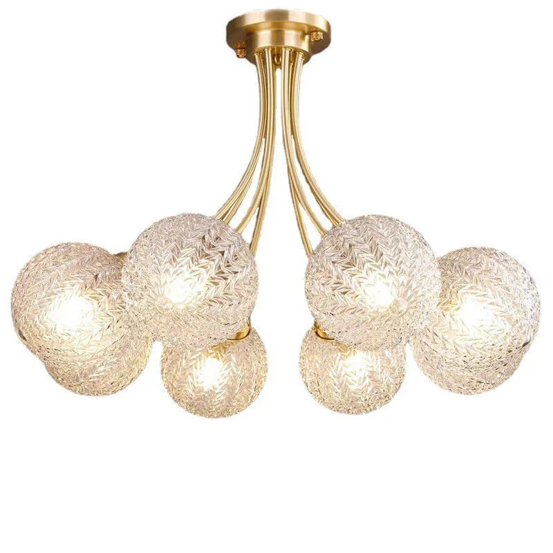 

Full Copper, French Wave Snowball Ceiling Full Spectrum Bedroom Guest Dining Room Light