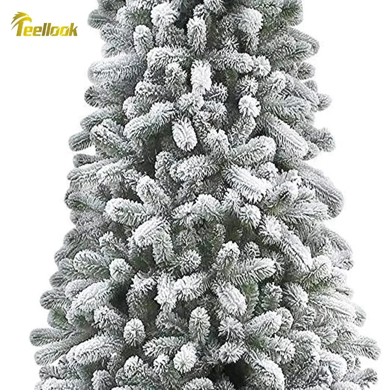 Teellook 1.2 متر/5.0 متر تساقط الثلوج PVC شجرة عيد الميلاد السنة الجديدة عيد الميلاد مول فندق ديكور المنزل شجرة قلم رصاص