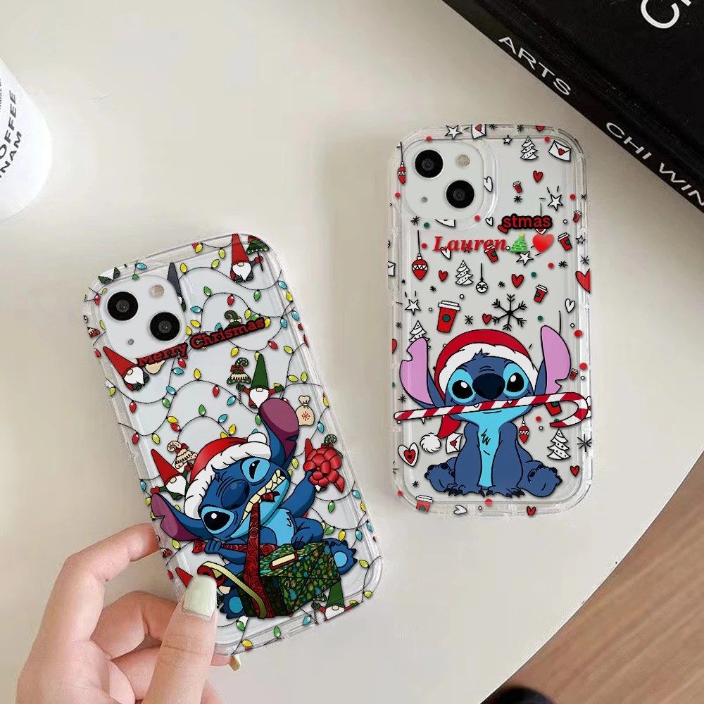 Disneys Stitchs Christmas Phone Case for Oppo A60 A98 A78 A38 A57 A76 A17 A55 A74 A94 A54 A16 A15 A93 A92 4G 5G Clear Back Cover