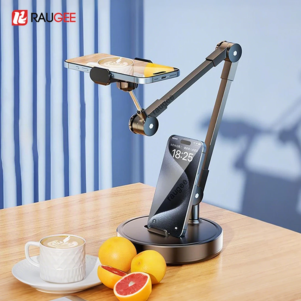 Suporte de telefone multi-ângulo ajustável suporte de mesa para telefone celular altura ajustável dobrável suporte de telefone portátil para transmissão ao vivo