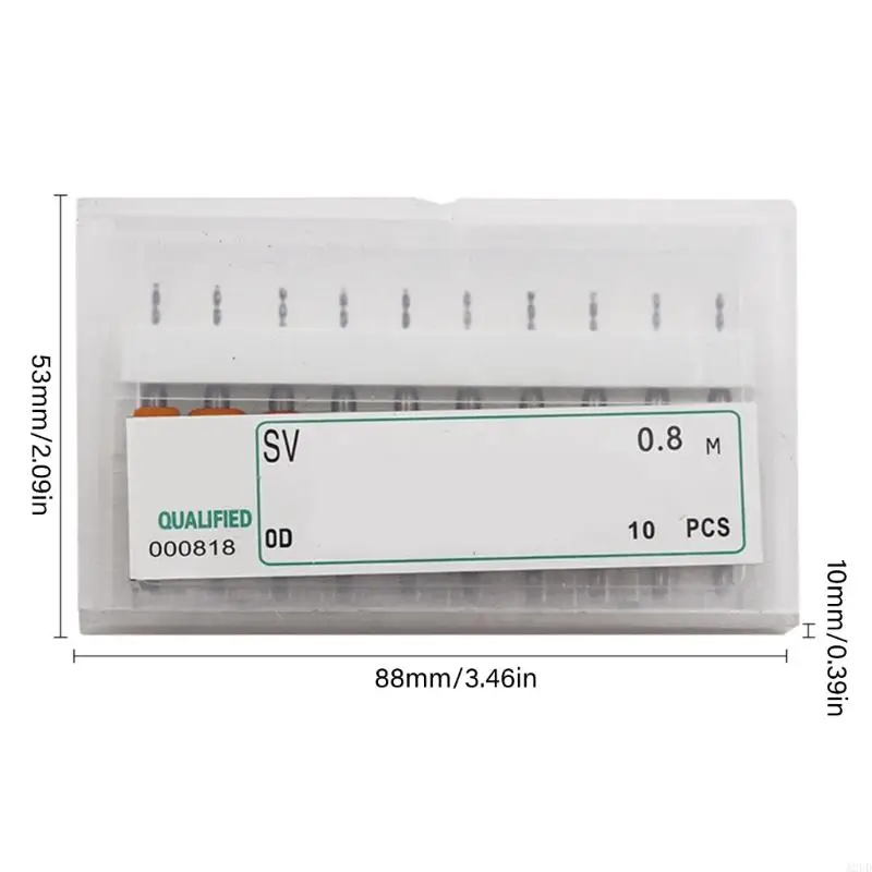 Bộ bit khoan A2UD, 10pcs, để phay PCB và khắc đá phức tạp (0,1mm-2mm)