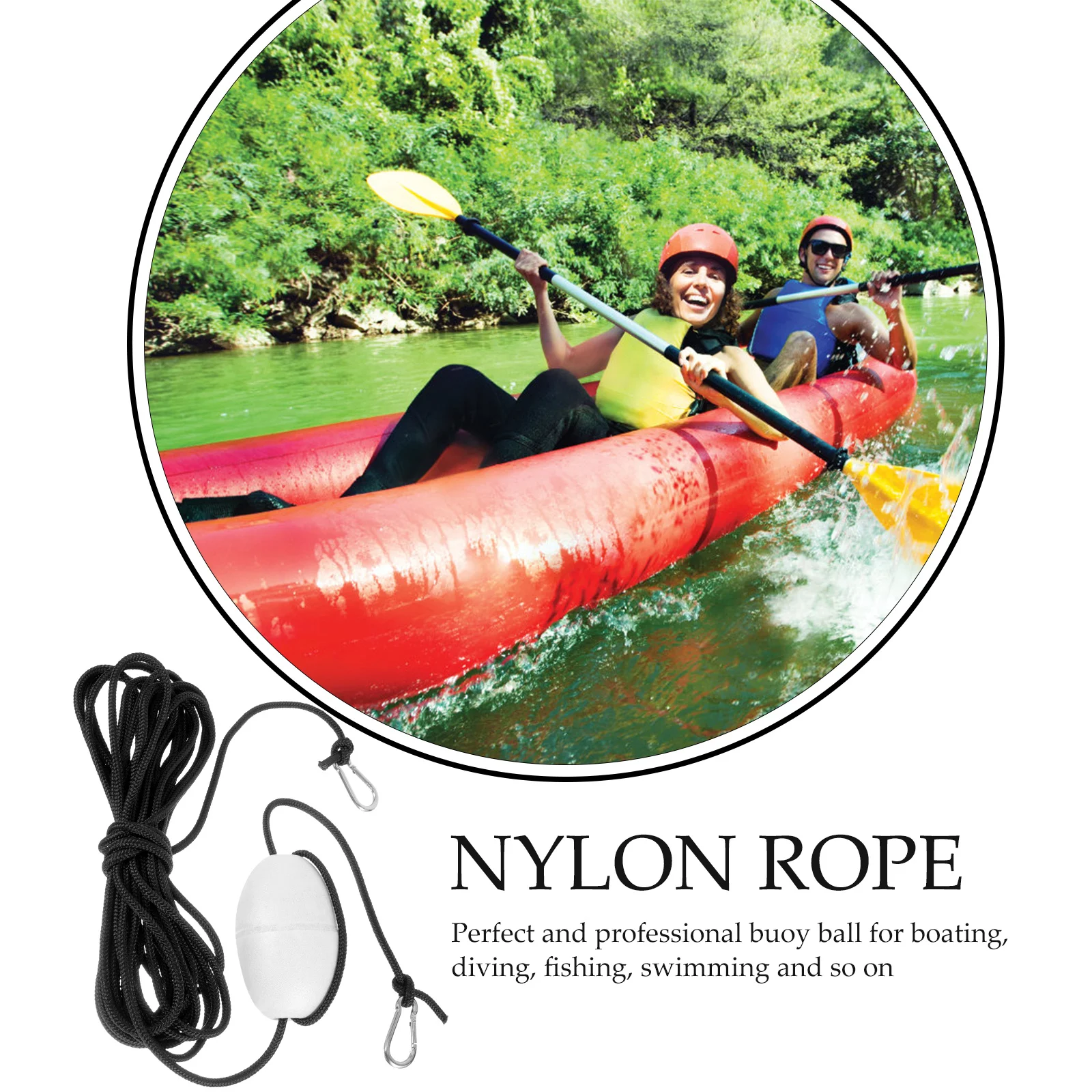 

1pc Kayak Ball 6 Bright Colored Floating Rope For Fishing Boat Pontoon Lightweight Portable Rope Tow Pvc Buoy