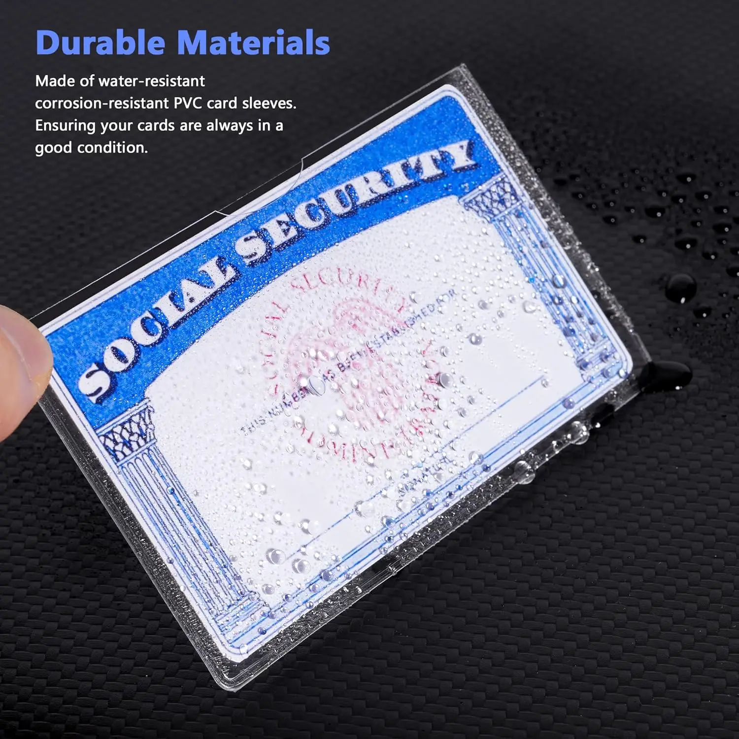 10 Stück transparente Kartenhüllen 9,7 x 5,9 cm, wasserdichte Ausweishüllen aus Kunststoff, Visitenkartenschutzhüllen