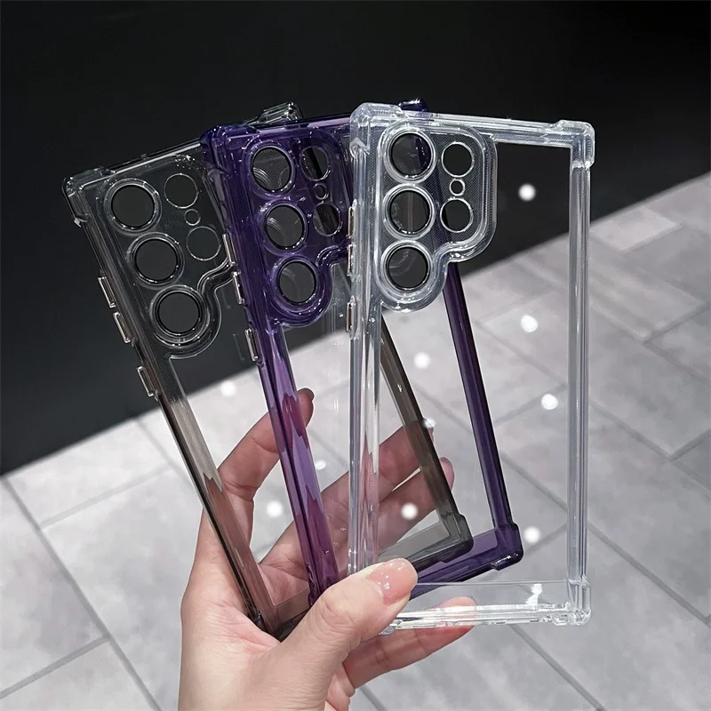 حافظة فاخرة شفافة مضادة للصدمات لهاتف سامسونج جالاكسي S24 S23 S22 FE Plus S25 Ultra A34 A54 A15 A25 A35 A55 A16 5G غطاء أكريليك صلب #4