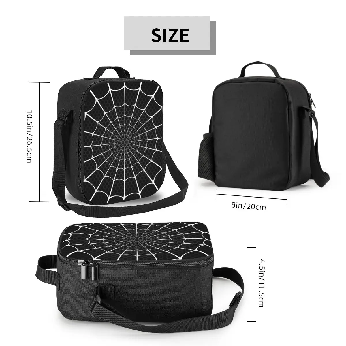 Spider Web Insulated Lunch Bag for Women Thermal Cooler Bento Box Office Picnic Travel