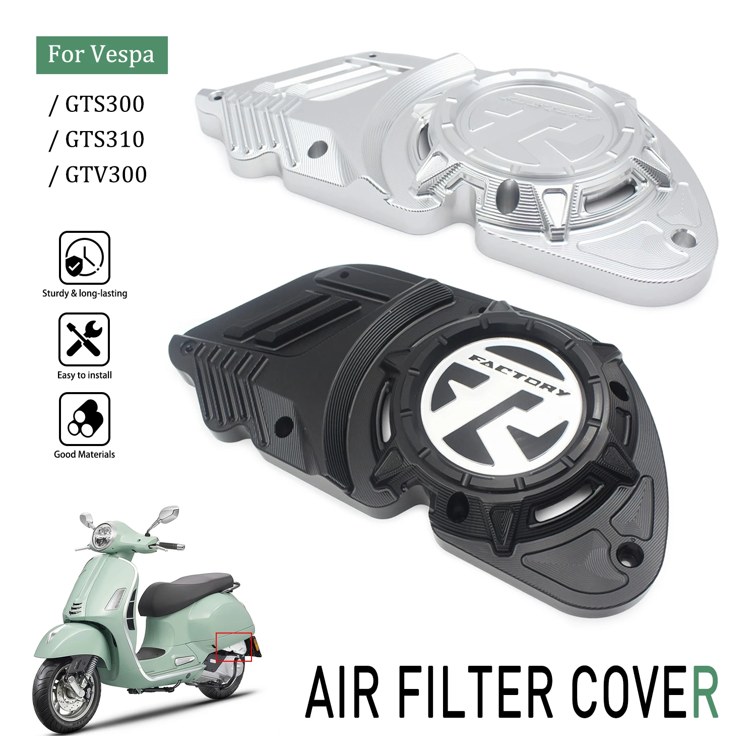 Image of Für Vespa GTS300 GTS310 GTV300 Motorrad Luftfilterabdeckung Luftfilter-Schutzgitter Motorradzubehör