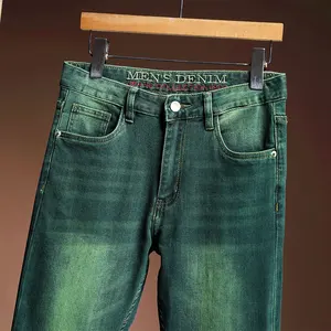 Kot pantolon, erkekler için yeşil bir kazak, adil, esnek, kişilik, hepsini birleştiren, düz pantolon, moda, lüks, uygun fiyatlı lüks, üst düzey sıska kot pantolonların en büyük satışlarından 12'si yeşil erkekler-no. 11