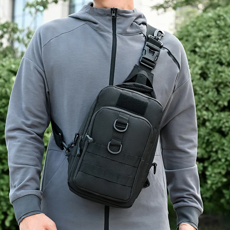 

Tactical Chest Bag Men Outdoor Commuting Riding Hiking Cycling Molle Climbing Crossbody Pack Multifunctional Travel Shoulder Bag