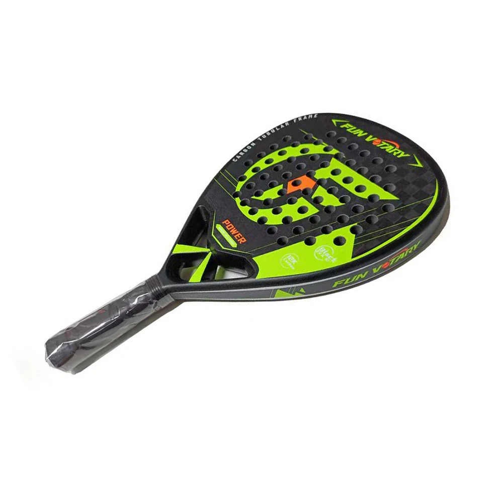 Carbon Fiber Padel Tennis Racket, Rough Surface, Diamond Shape, High Balance, EVA, Soft Memory, Sports Paddle Racquet