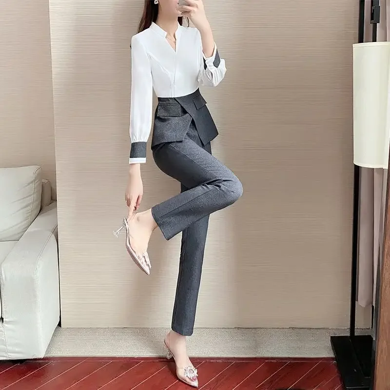 Women\'s Matching Sets Formal Kit Pant 2 Piece Outfits 2024 Set of Two Fashion Pieces for Women Summer Blazer Suit Pants Office