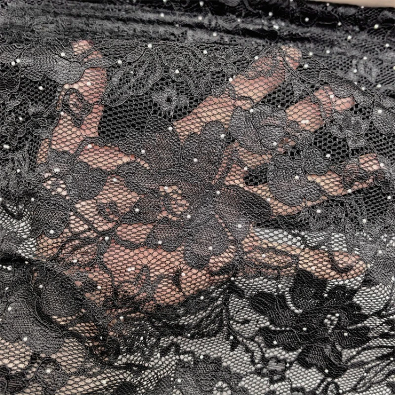 

Эластичная мягкая кружевная сетчатая ткань с горячей фиксацией стразами для свадебных платьев, рукоделия, шитья, декора фона