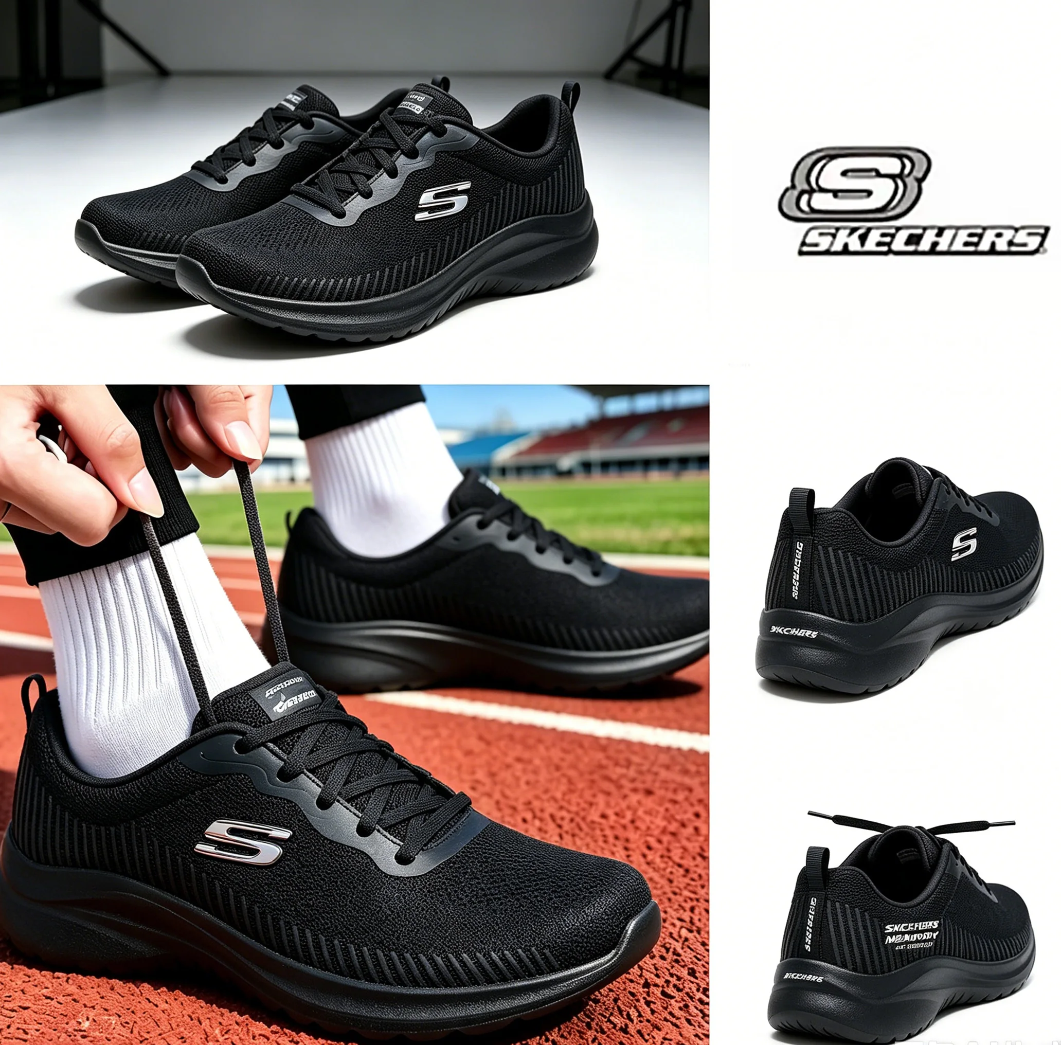 New Skechers Sports Low-Top Comfortable Breathable Fashionable Women's Running Casual Shoes 897984-Bbk