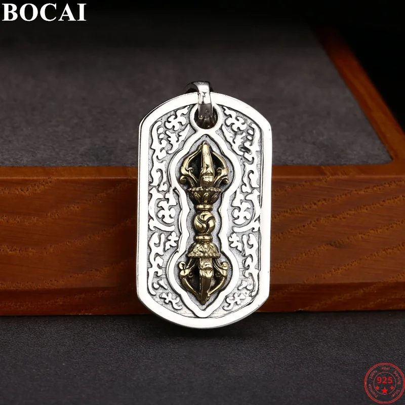 

BOCAI S925 Подвески из стерлингового серебра для женщин и мужчин Ретро Вечный ротанг Буддийский узор Ваджра Амулет Очаровательные ювелирные изделия оптом