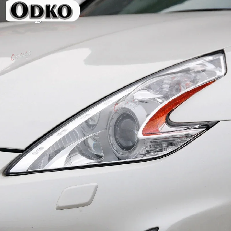 

2Pcs Car Headlights Tint Black Protective Film Protection Transparent TPU Sticker For Nissan 370Z Nismo 2009-On Auto Accessories