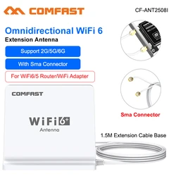 High Gain Omni Directional Extension Base Wifi 6 Antenna 2.4/5Ghz for Intel AX210/200NGW PCI-E Wifi 6/5 Network Adapter Router