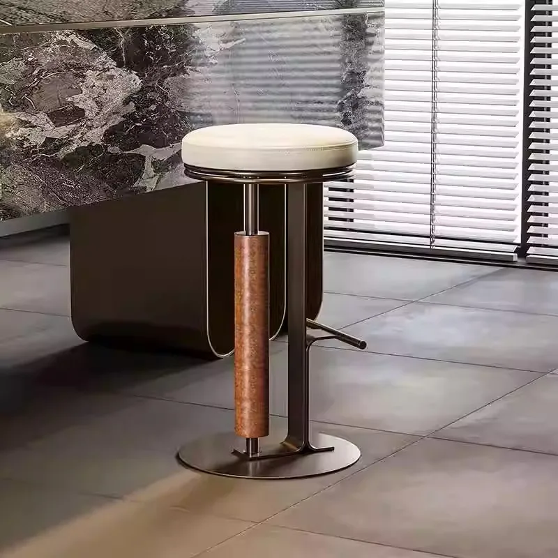 

Balcony Decorative Bar Chair Modern Elegant Beige Pliable Luxury Bar Chair Island Height Bancos De Barra De Cocina Bar Furniture