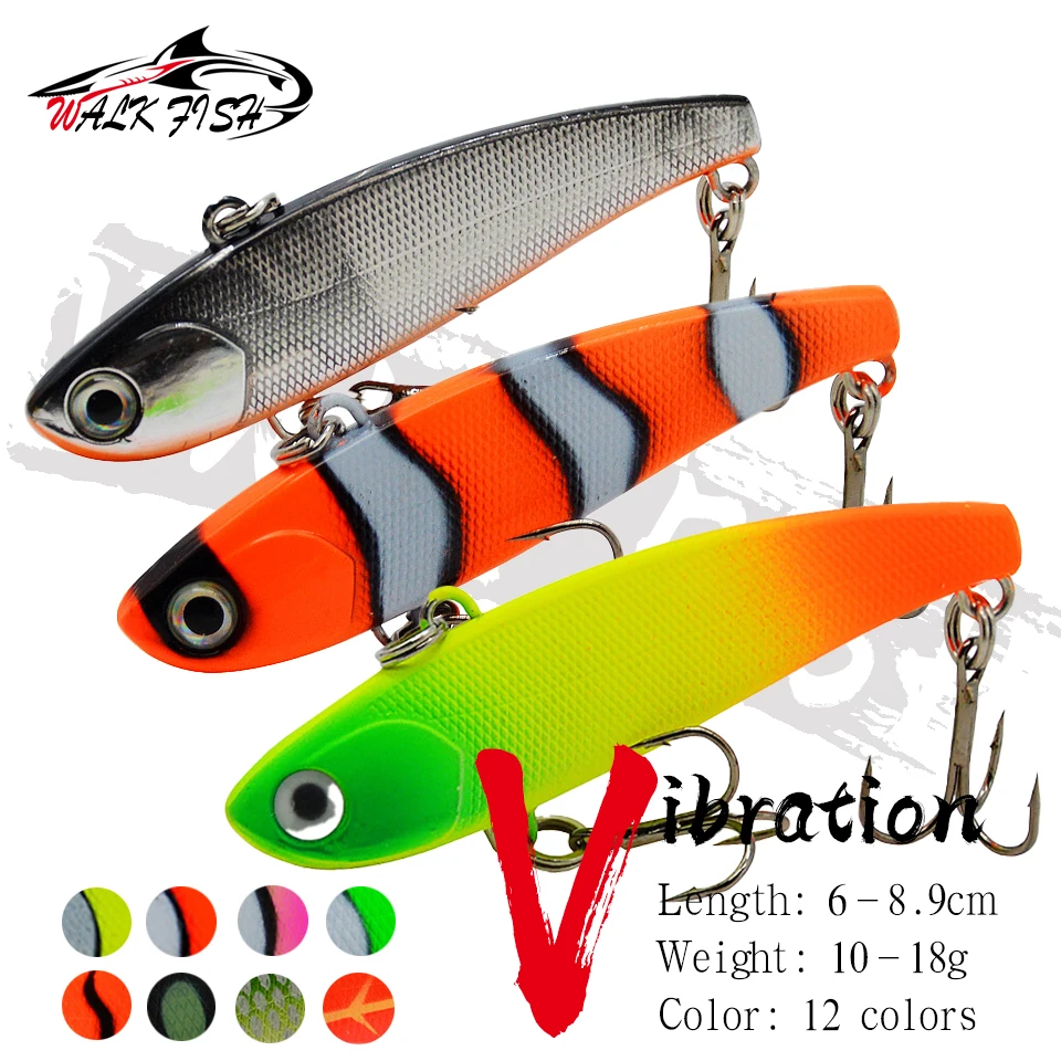 WALK FISH 1PCS VIB Fishing Lures 10/14/18g 60/79/89mm Artificial Sinking Bait Wobblers Lure Swimbait Hard Baits for Ice Fishing