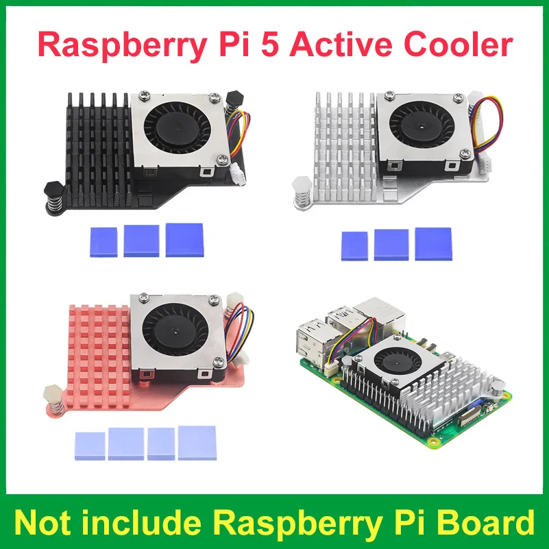

Raspberry Pi 5 Active Cooler Aluminum Copper Heatsink With PWM Speed Adjustable Cooling Fan Radiator for Raspberry Pi 5