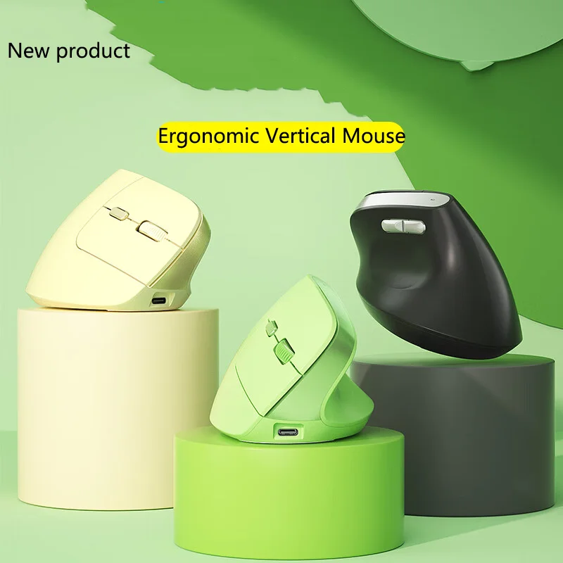 Dual Mode Wireless 2.4G Bluetooth Mouse Ergonomic Vertical Mouse 2400 DPI Silent Mause Rechargeable Mice For Laptop PC Tablet