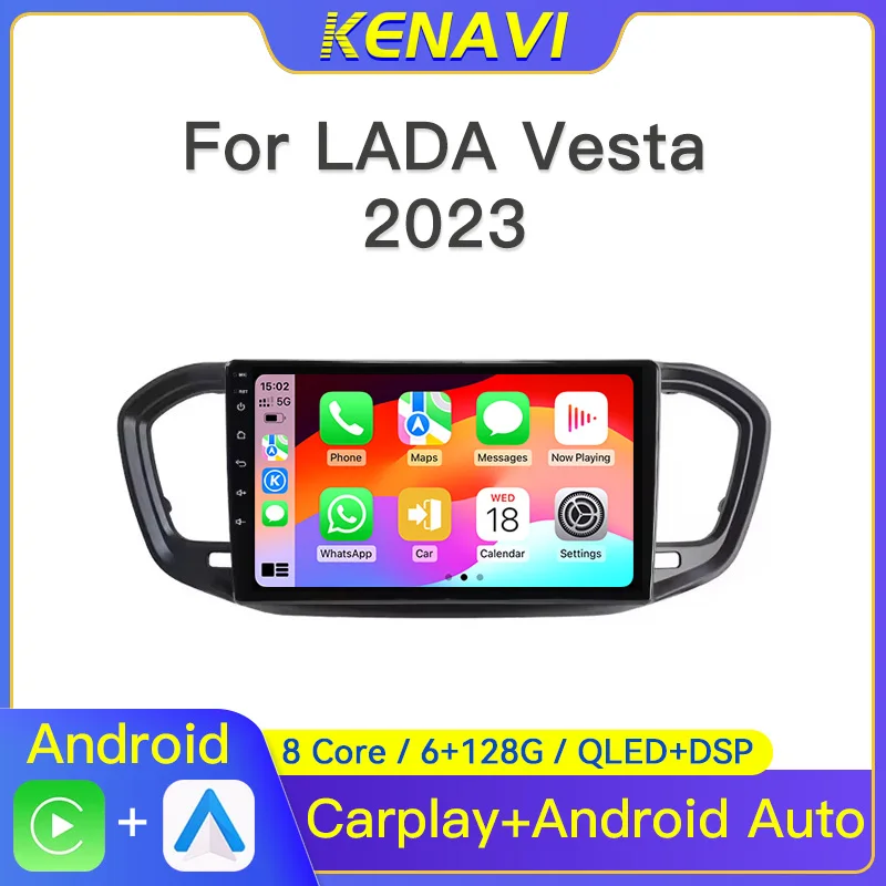 2 Din Android Car Stereo Radio For LADA Vesta NG 2023 Multimedia Video Player Wireless Carplay Auto Navigation GPS DSP Head Unit