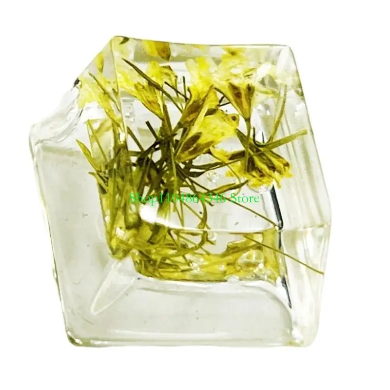 Decorative Resin Epoxy Mechanical Keyboards Keycap With Genuine Flower, Translucents Craftsmanship