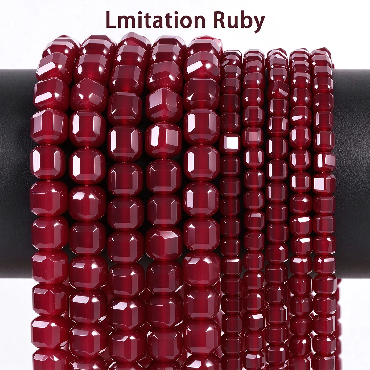 4/8mm 14/18pcs Stones Garnet Square Beads Spacer Loose Beads For Jewelry Bracelets Necklace Making DIY Accessories