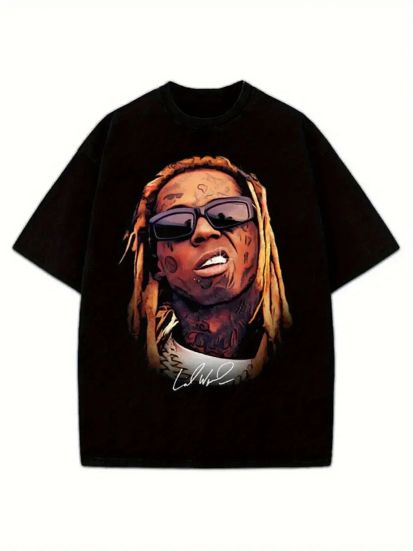 

Hot Stylish Lil Wayne Hip Hop Graphic Print for Men Women Couple Fashion T Shirt Street Short Sleeve Cotton T Shirt