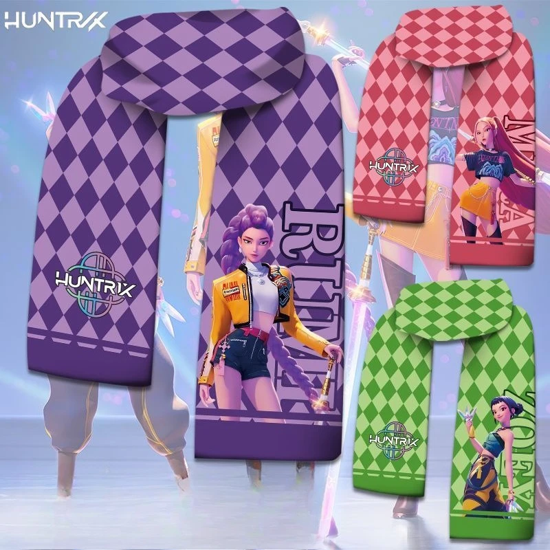 

Kpop Demon Hunters Scarf Cartoon Anime Rumi Mira Zoey derpy Scarf Unisex Casual Warm Neck men Winter Xmas Birthday Gifts Unisex