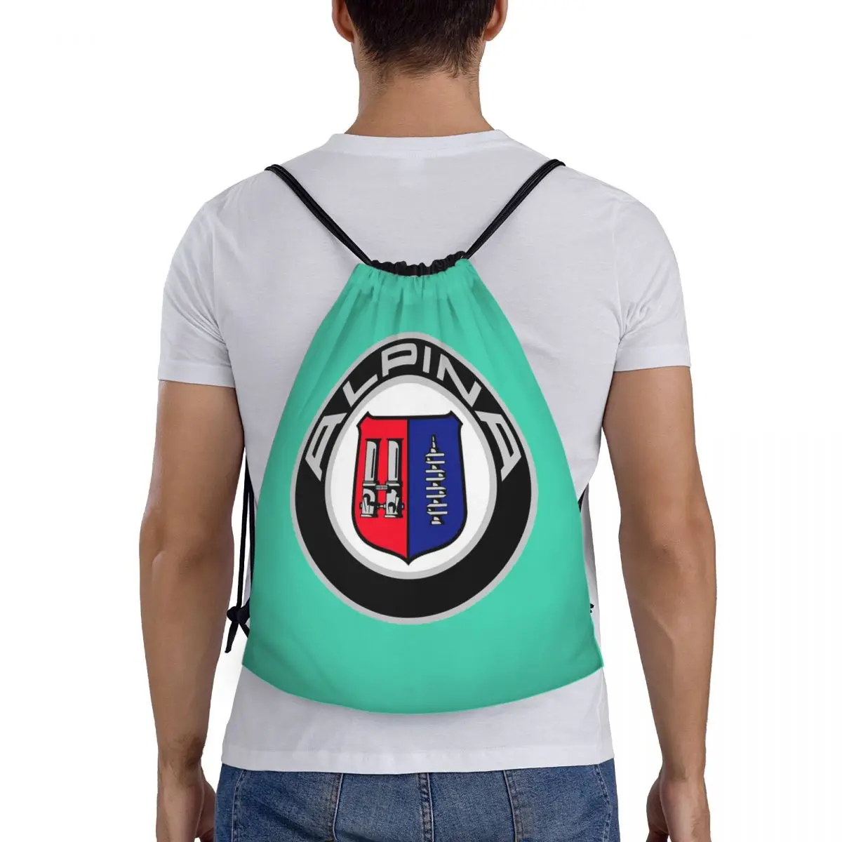 

Alpina - Classic Car Logos Backpacks Casual Portable Drawstring Bags Shoes Bag Book Bags For Man Woman School