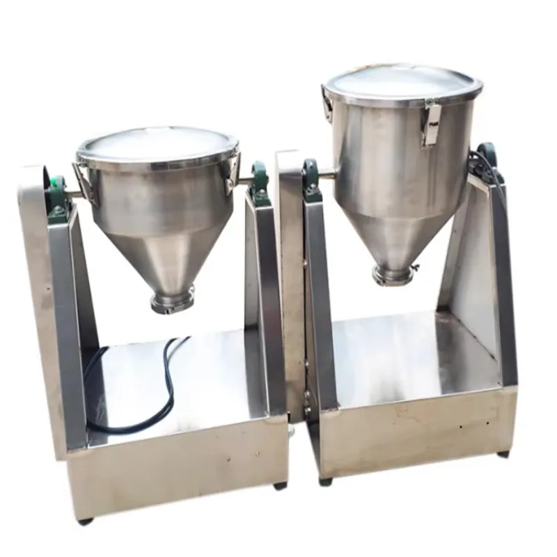 Mini Mezcladora de Tambor de Acero Inoxidable, Mezcladora de Laboratorio de Grado Alimenticio para el Procesamiento Industrial de Polvo Farmacéutico y Alimentos Secos