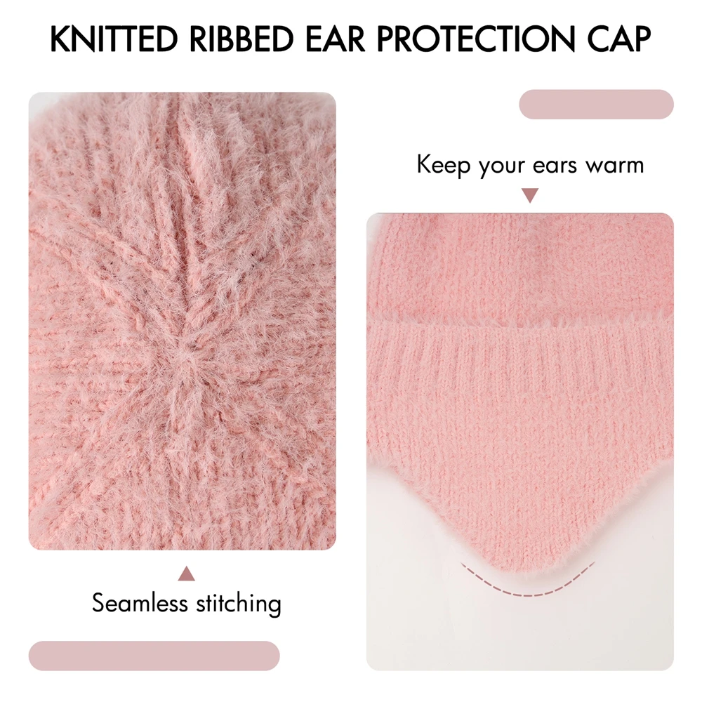 الكبار فو المنك إيرفلاب قبعة الطيار محبوك الشتاء الدافئة لمسة ناعمة منفذها قبعة للرجال والنساء
