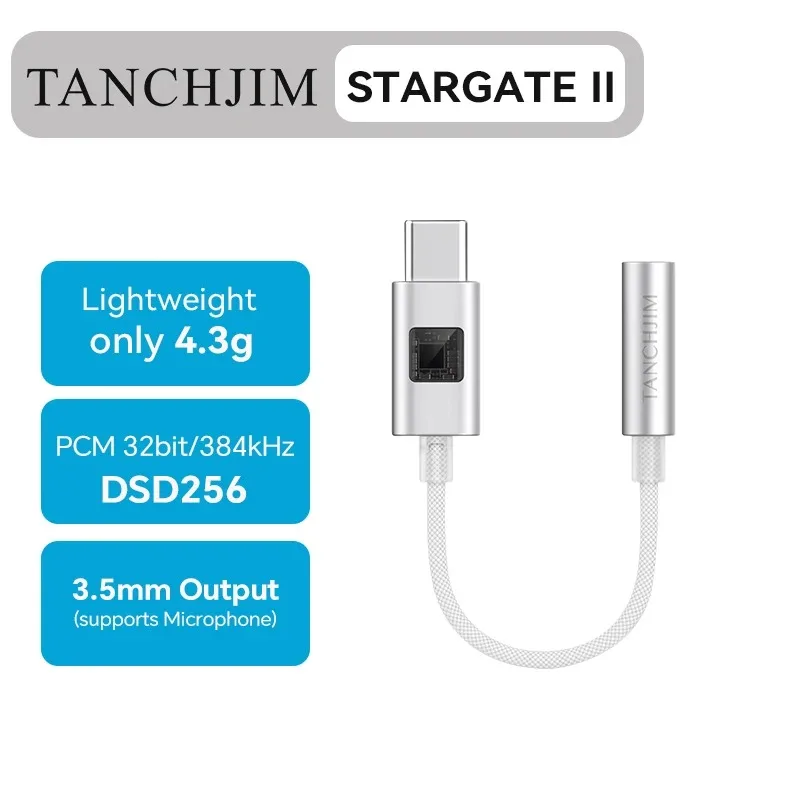 TANCHJIM Stargate II / Stargate 2 USB portable DAC/AMP TypeC vers 3,5 mm CS43131 DSD256 haute résolution
