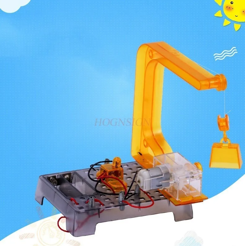 

1 комплект детской головоломки и игрушки для практической сборки, электрический кран, система шкивов, физический научный эксперимент,